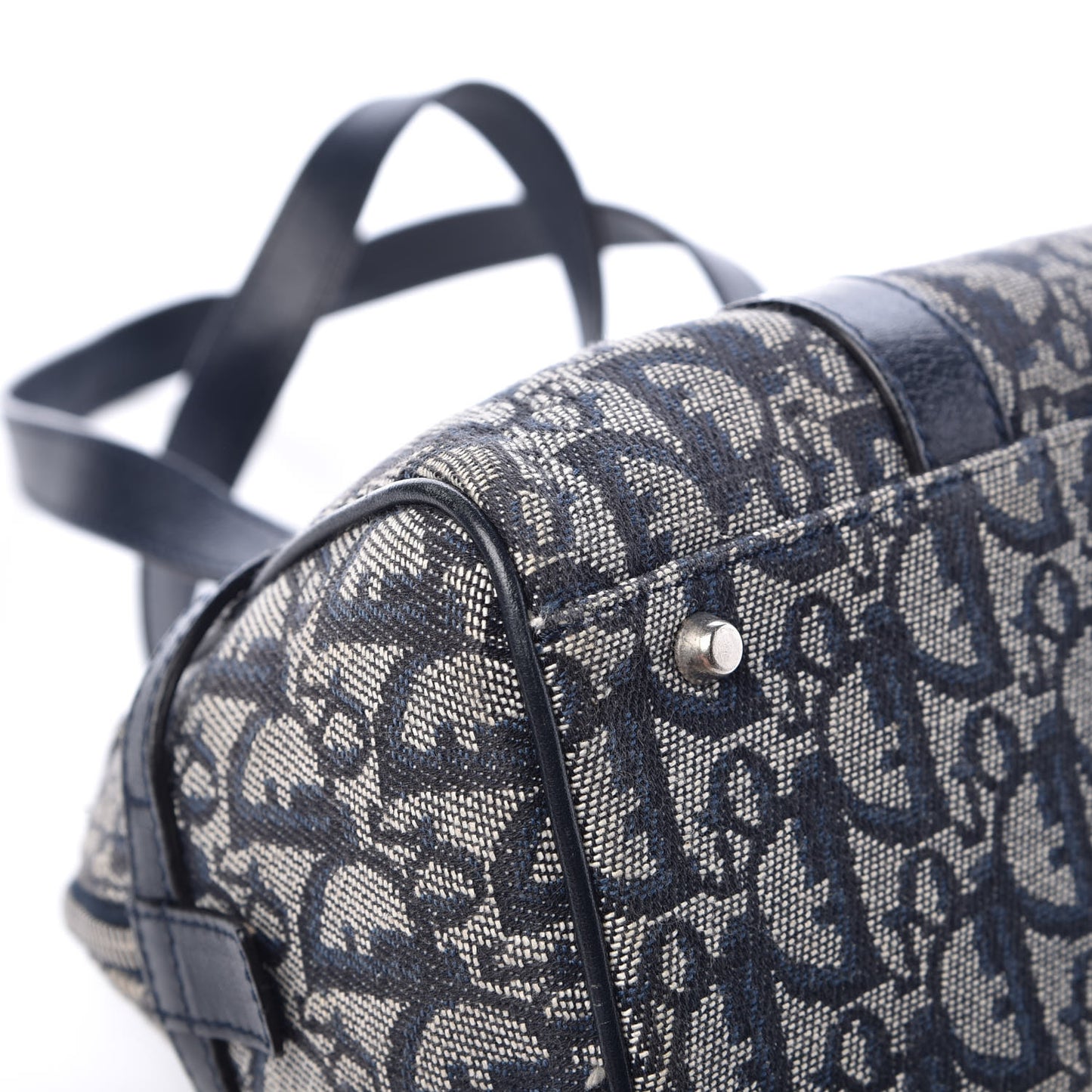 Denim Monogram Charms Shoulder Bag Blue