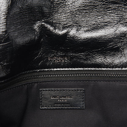 Saint Laurent Crinkled Calfskin Matelasse Monogram Medium Niki Chain Satchel Black 6 of 9