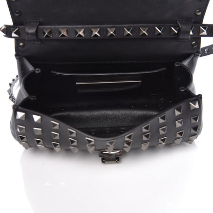 Valentino Garavani Vitello Mini Rockstud All Over Flap Saddle Crossbody Bag Black 7 of 10