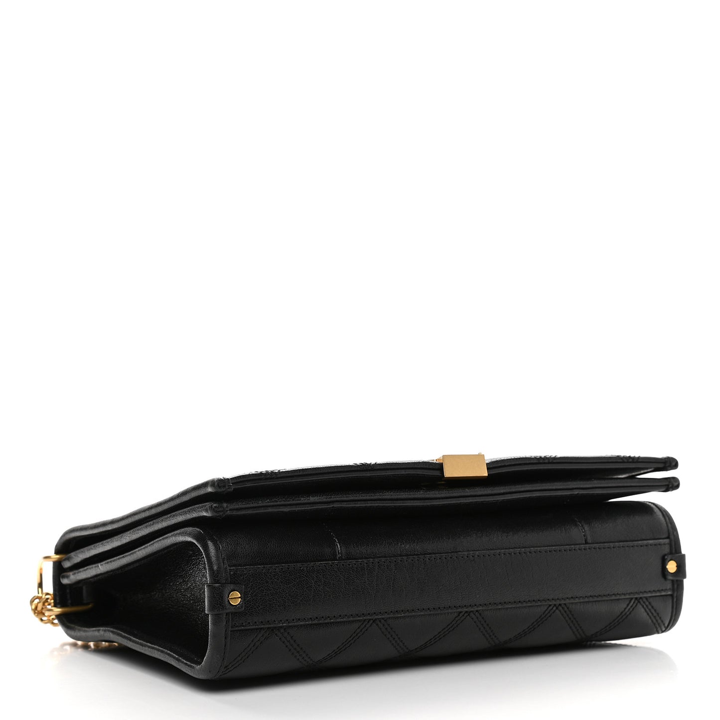 Lambskin Quilted Mini Becky Chain Bag Black