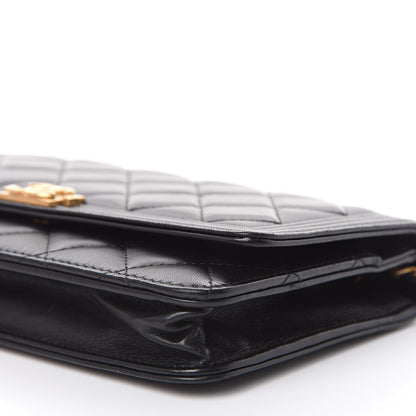 Chanel Lambskin Quilted Boy Wallet On Chain WOC Black 11 of 13