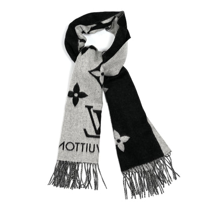 Louis Vuitton Cashmere Monogram Reykjavik Scarf Black 1 of 3