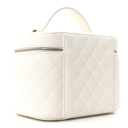 Chanel Caviar Quilted Large Vanity Pouch White 3 of 10
