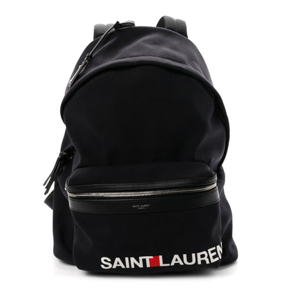 Saint Laurent Canvas Logo City Backpack Black 1 of 9