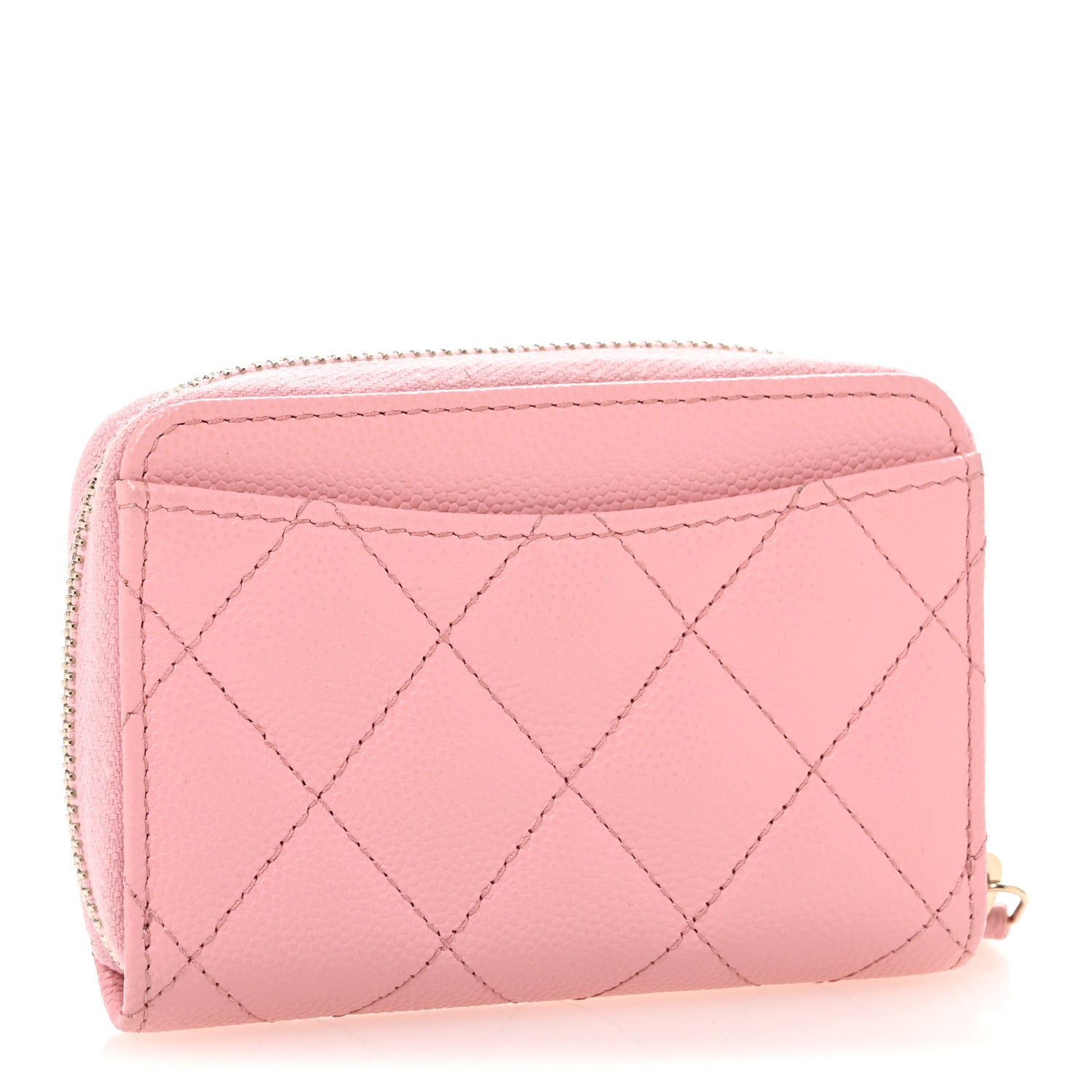 Chanel Caviar Quilted Zip Coin Purse Light Pink 3 of 9