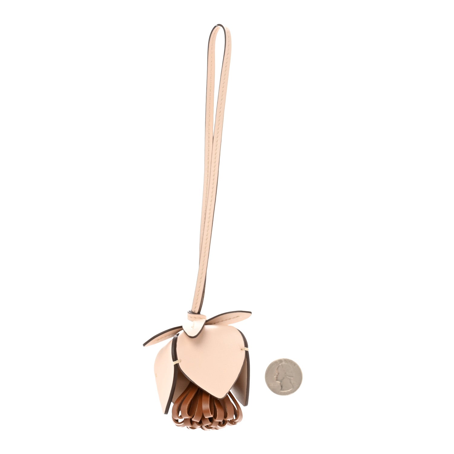 Miu Miu Calfskin Trick Bag Charm Powder Beige Cognac 2 of 3