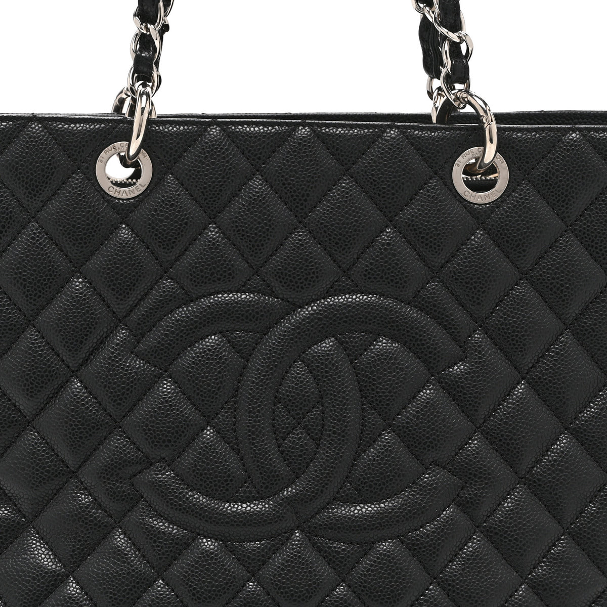Caviar Quilted Grand Shopping Tote GST Black