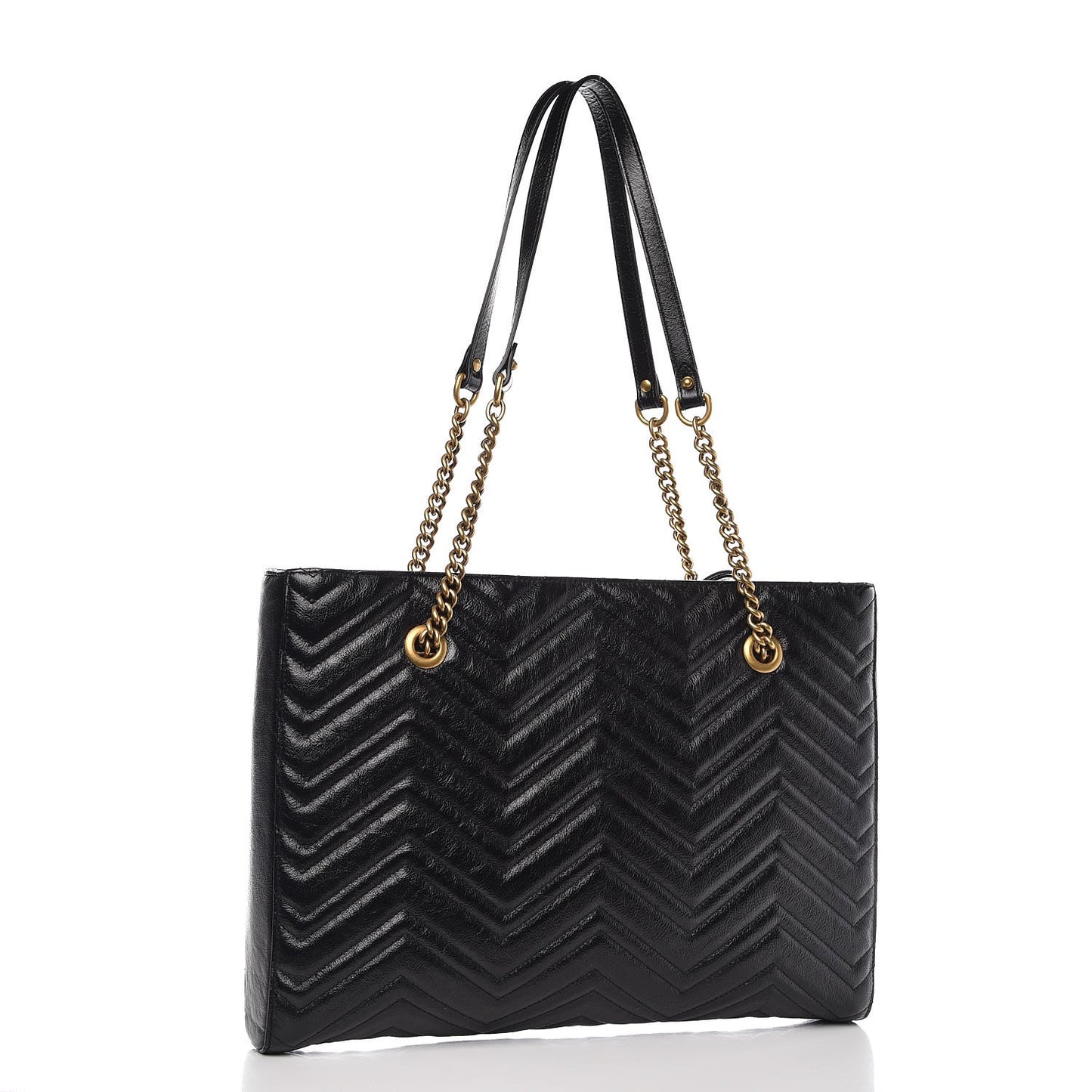 Vintage Calfskin Matelasse Medium GG Marmont Slim Tote Black