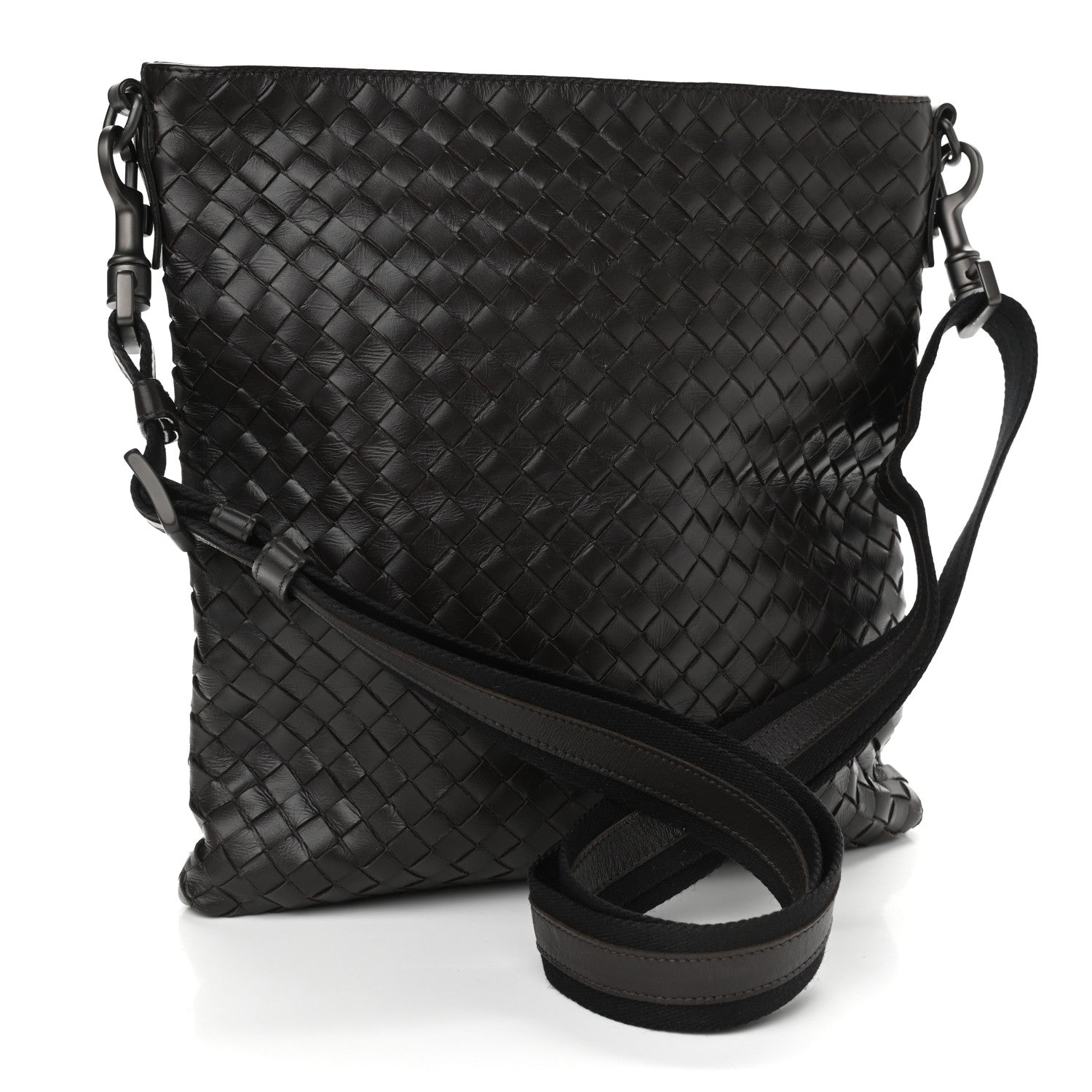 Bottega Veneta Nappa Intrecciato VN Crossbody Messenger Bag Ebano 2 of 10