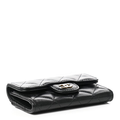 Chanel Lambskin Quilted Flap Card Holder Wallet Black 4 of 8