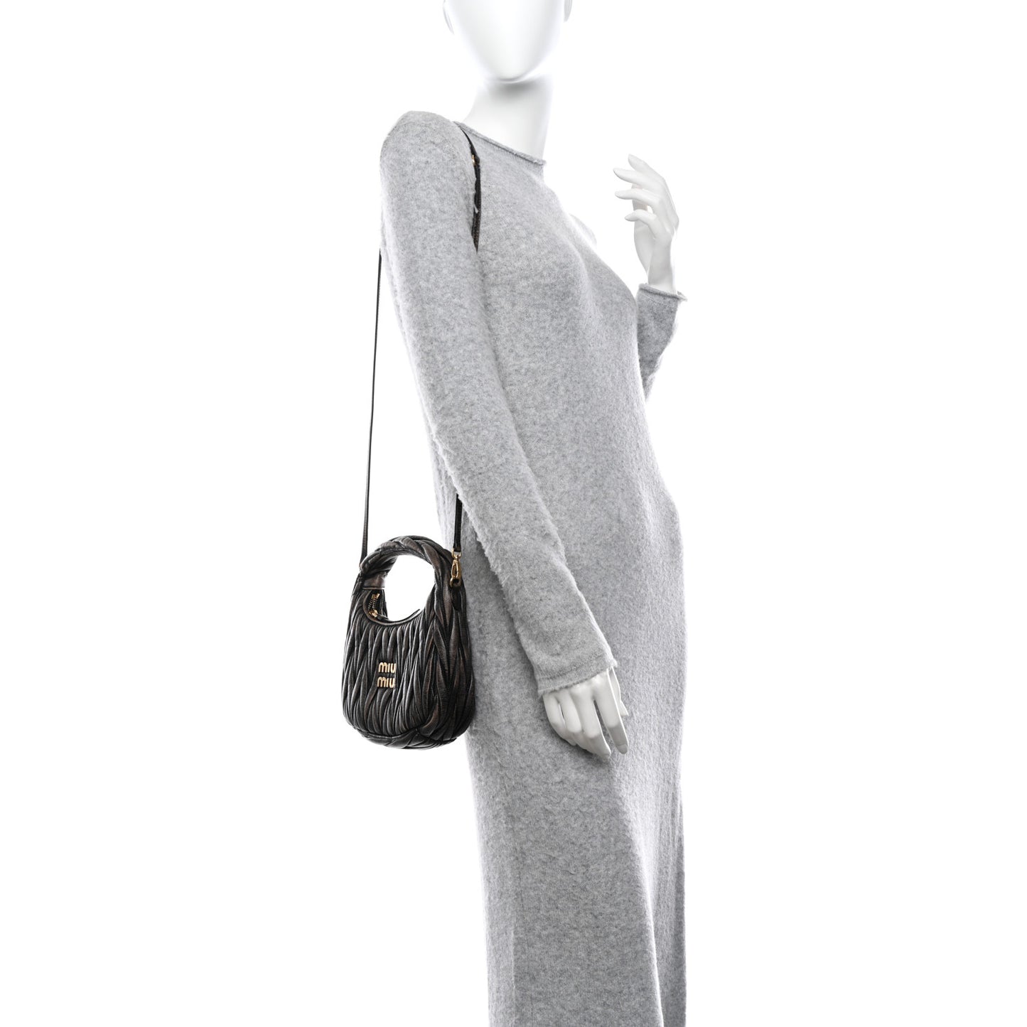Nappa Matelasse Mini Wander Hobo Sabbia Caffe