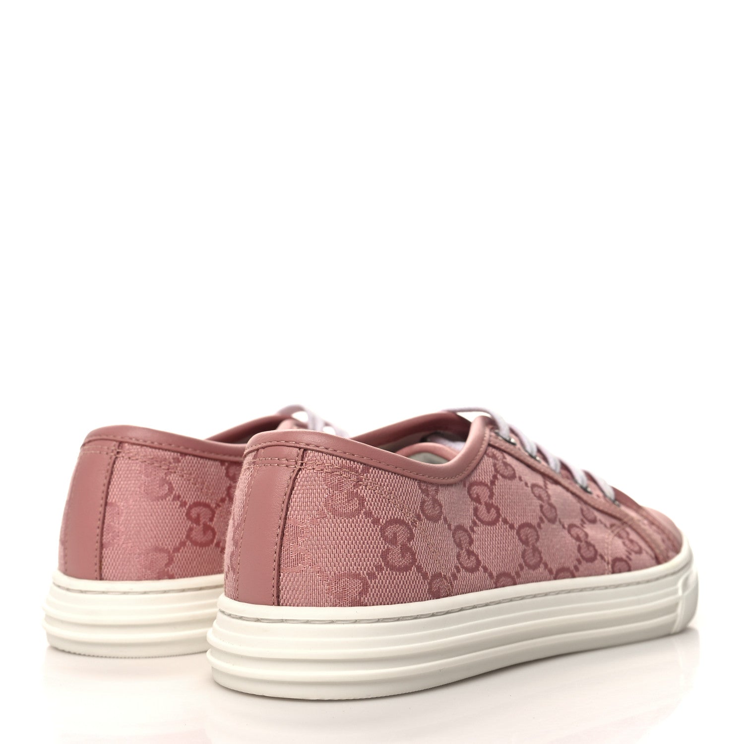 Gucci GG Monogram Calfskin Womens Low Top Sneakers 36.5 Pink Soft Pink 4 of 8
