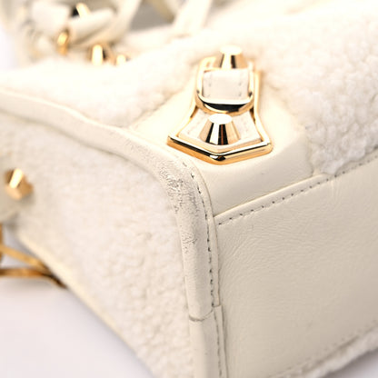 Balenciaga Shearling Nappa Gold Metallic Edge Hardware Mini City Cream 8 of 15