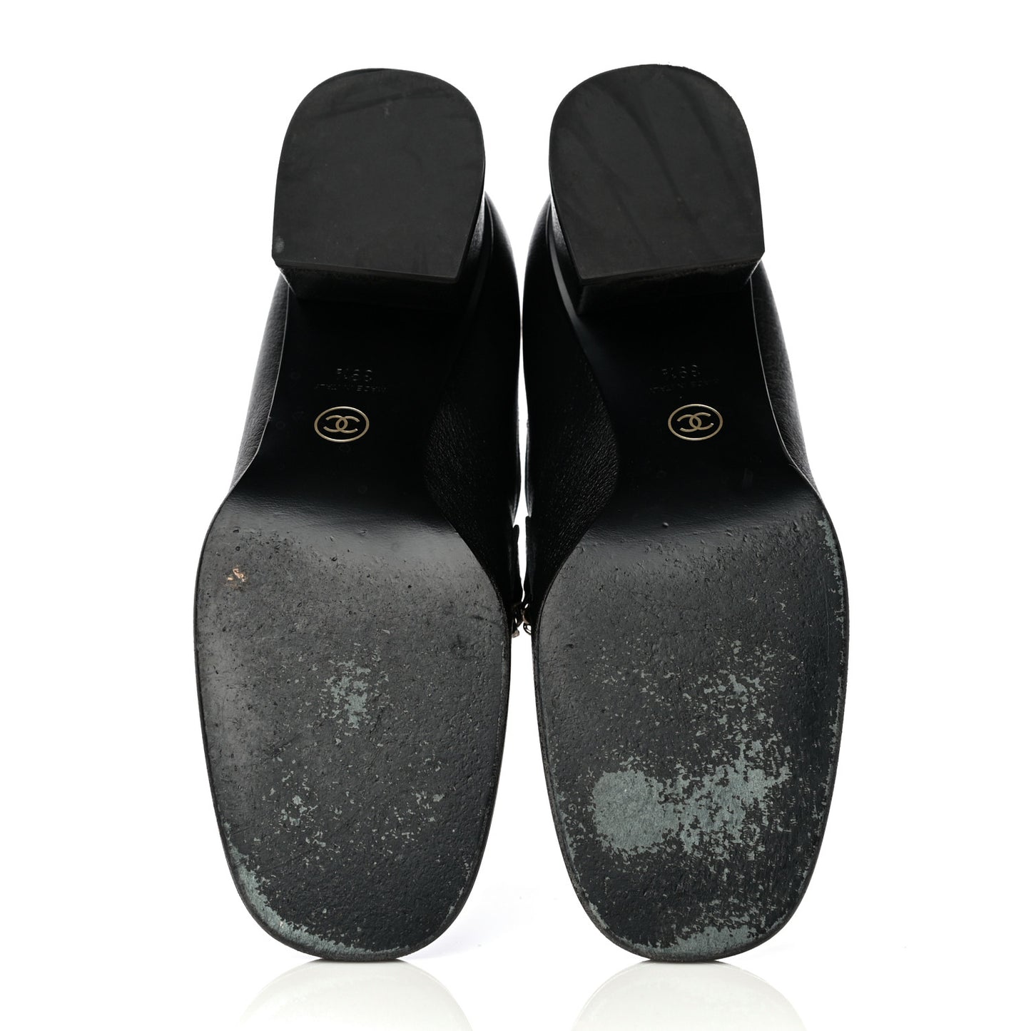 Calfskin Patent Quilted CC Chain Mocassin Loafers 39.5 Black