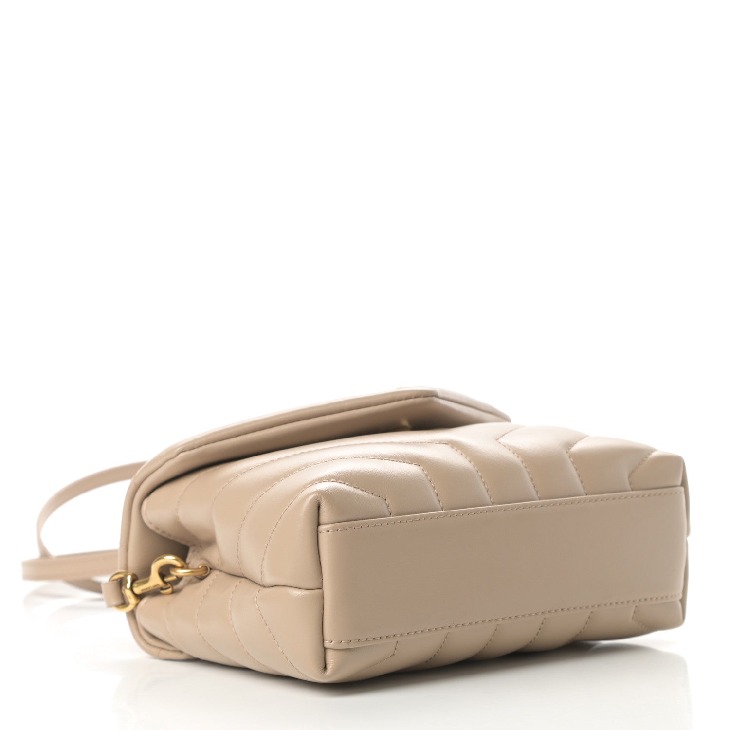 Saint Laurent Calfskin Y Quilted Monogram Toy Loulou Crossbody Bag Dark Beige 4 of 11