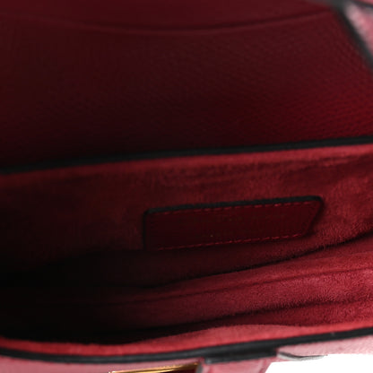 Christian Dior Grained Calfskin Mini Saddle Bag Red 5 of 10