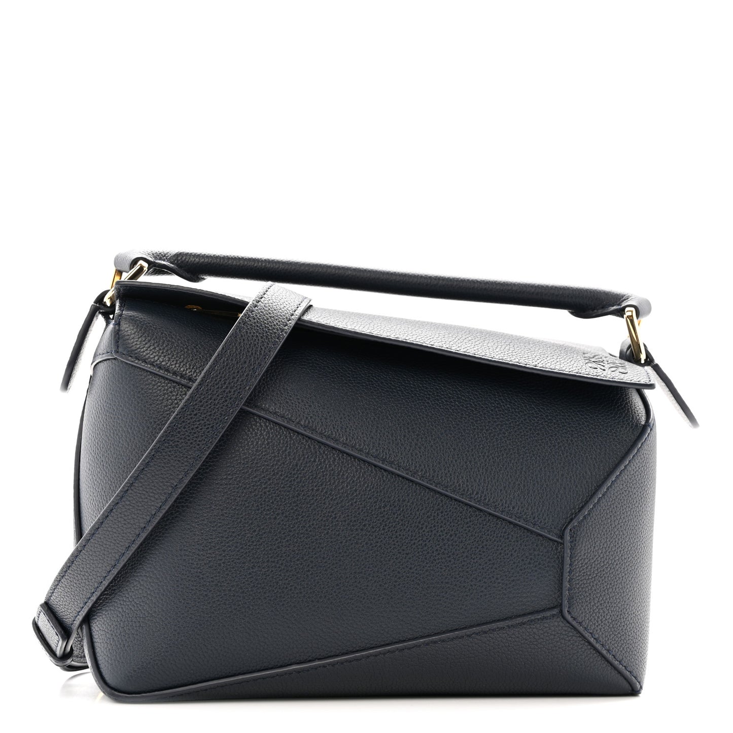 Soft Grained Calfskin Small Puzzle Edge Bag Navy