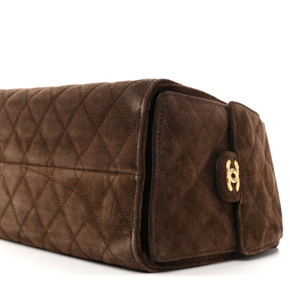 Chanel Suede Quilted Small Chanel 25 Handbag Dark Brown 10 of 13