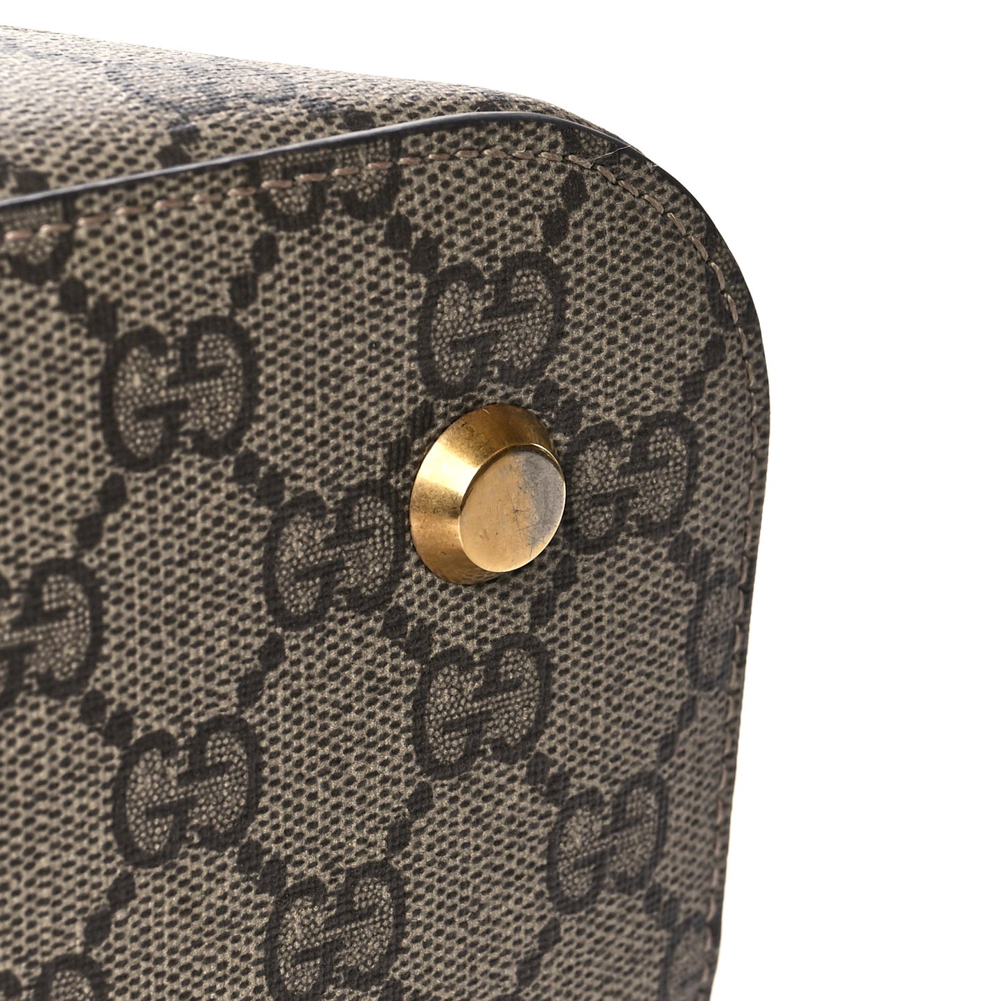 X GUCCI GG Supreme Monogram Medium Ville Top Handle Beige Ebony