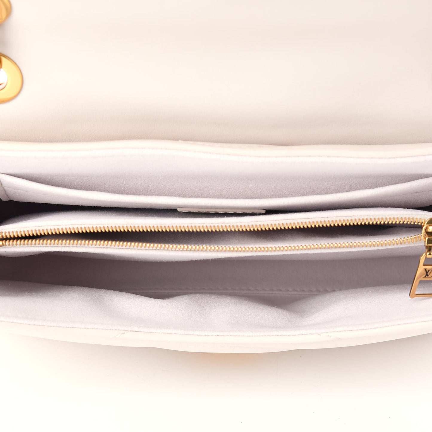 Calfskin LV New Wave Chain Bag Ivory