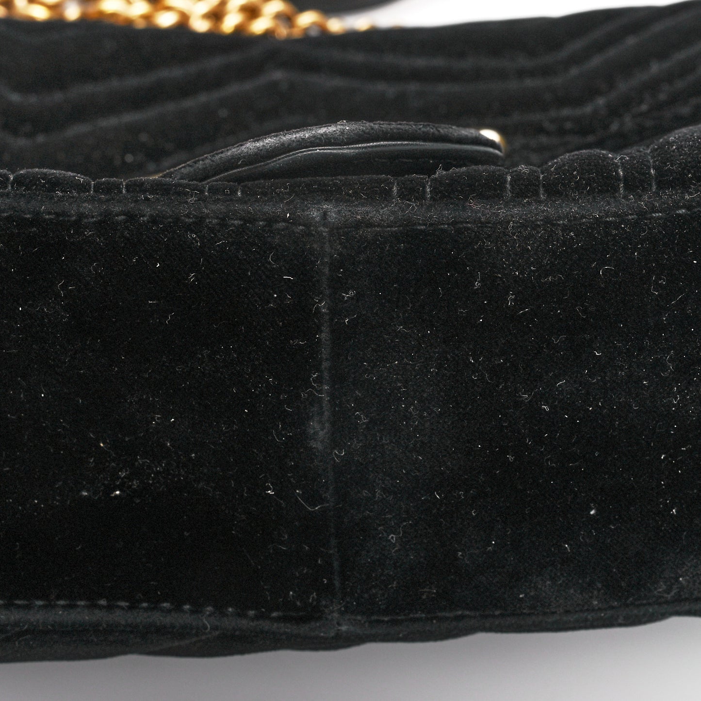 Velvet Matelasse Medium GG Marmont Shoulder Bag Black