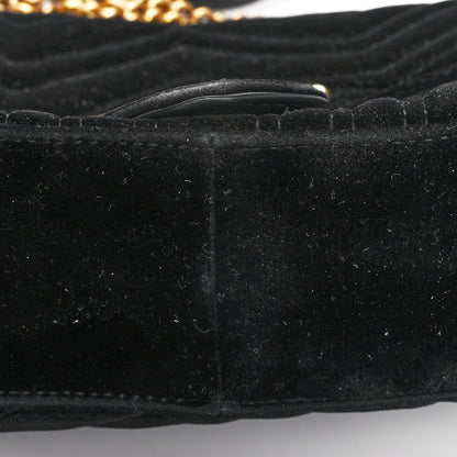 Gucci Velvet Matelasse Medium GG Marmont Shoulder Bag Black 16 of 16