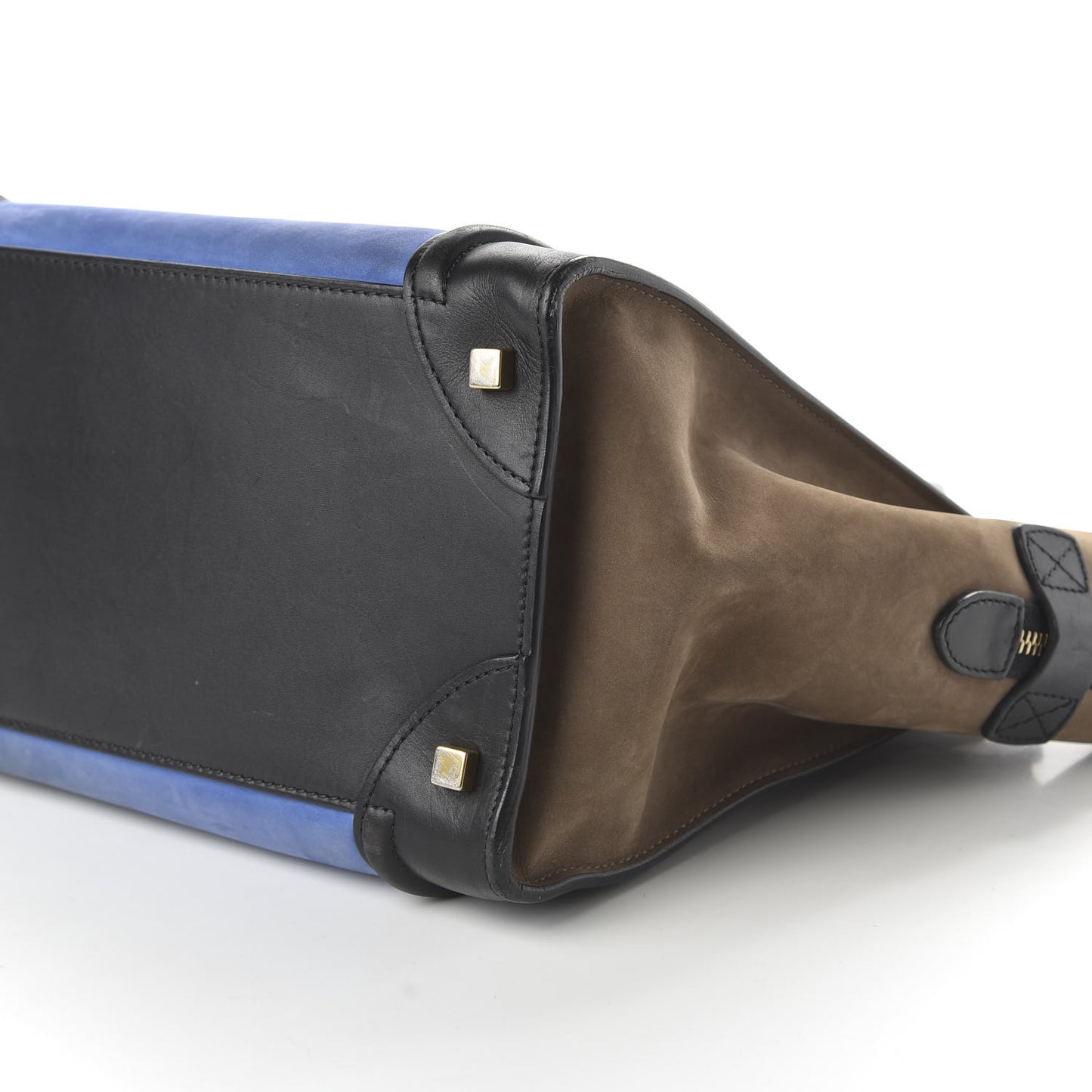 Nubuck Smooth Calfskin Mini Tri-Color Luggage Royal Blue