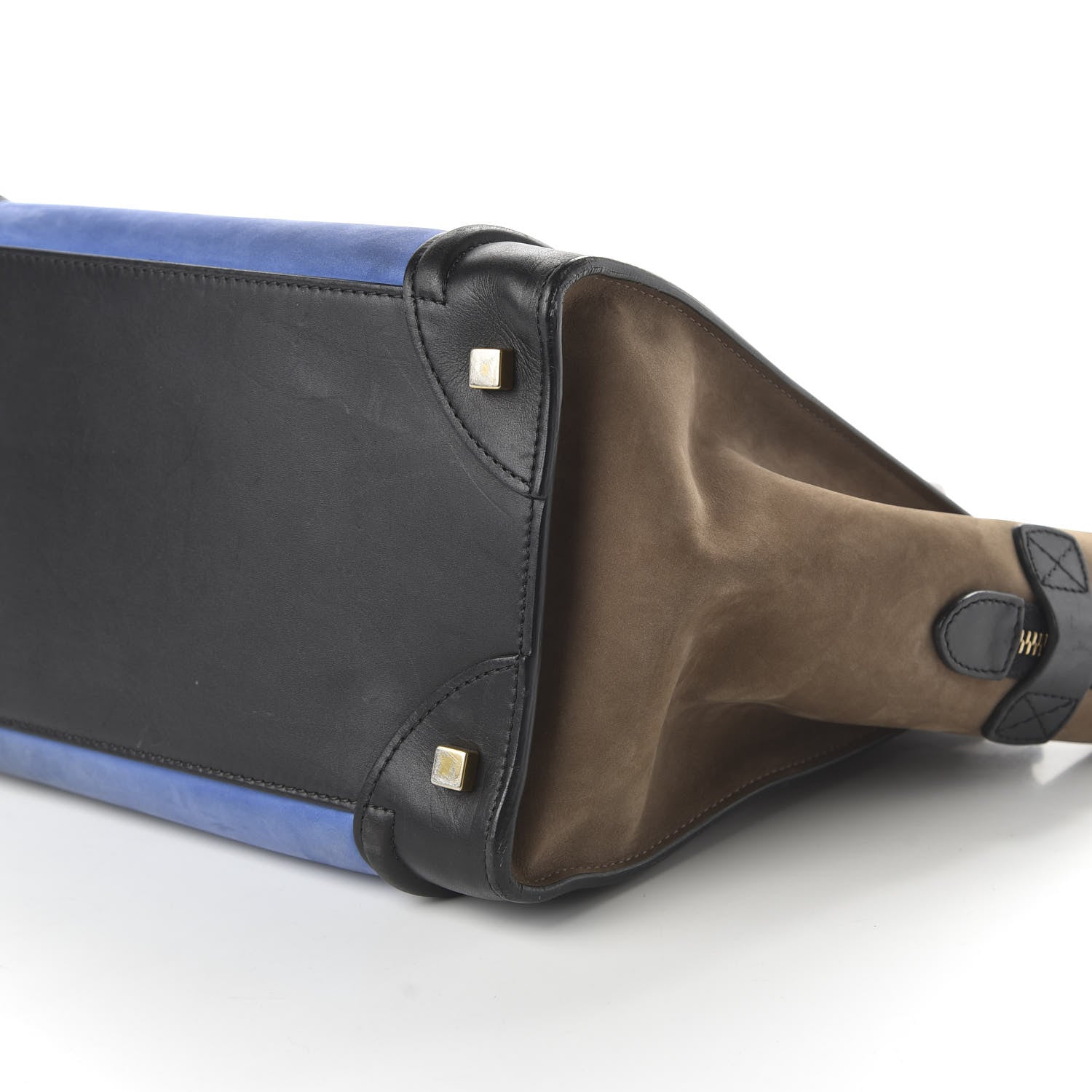 Celine Nubuck Smooth Calfskin Mini Tri-Color Luggage Royal Blue 7 of 10