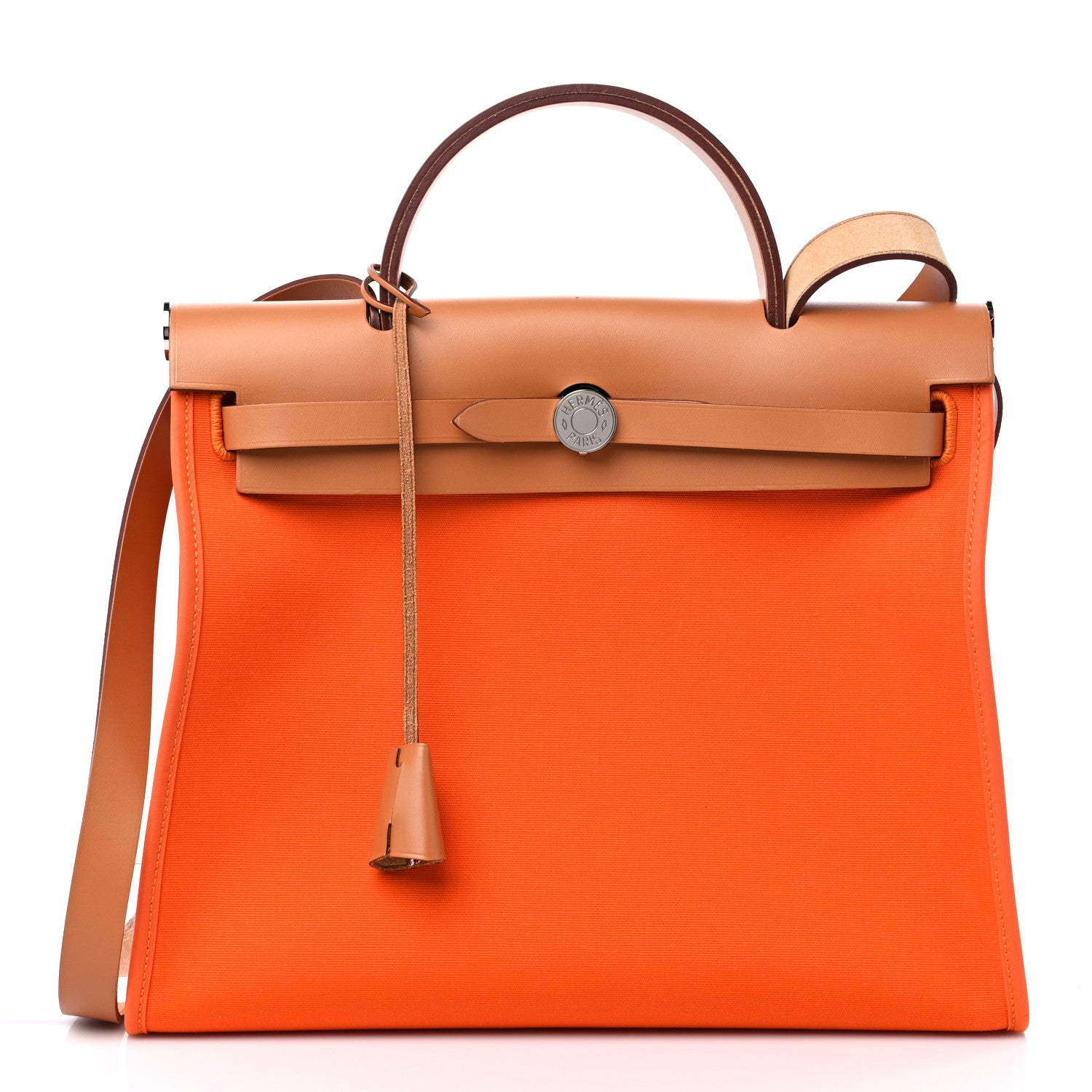 Hermes Toile Vache Hunter Herbag Zip 31 PM Orange 3 of 14