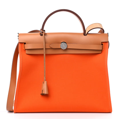 Hermes Toile Vache Hunter Herbag Zip 31 PM Orange 3 of 14