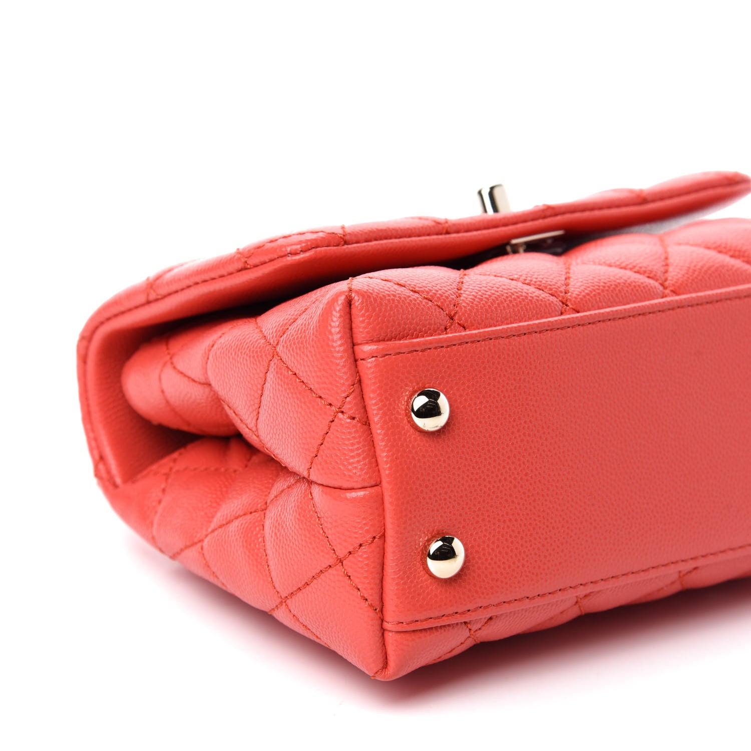 Chanel Caviar Quilted Extra Mini Coco Handle Flap Red 6 of 10