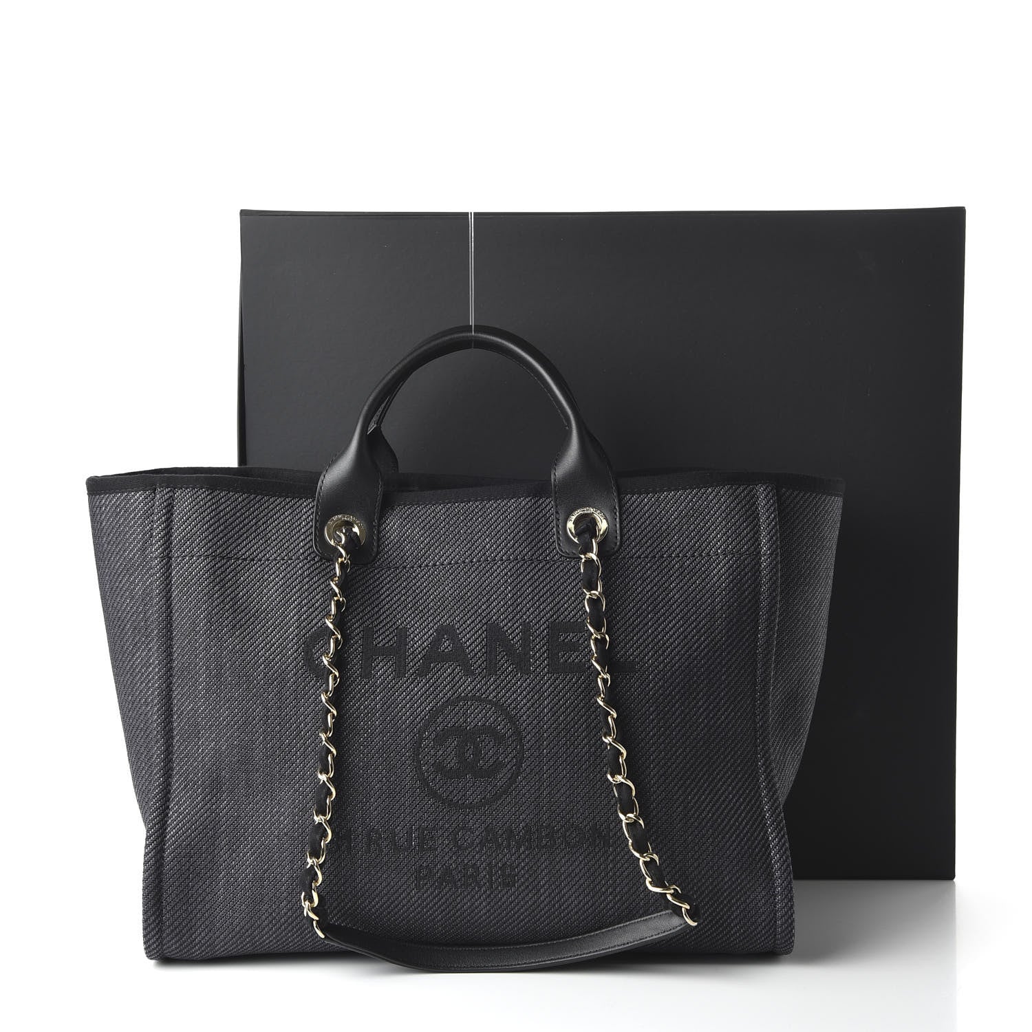 Chanel Canvas Medium Deauville Tote Black 12 of 12