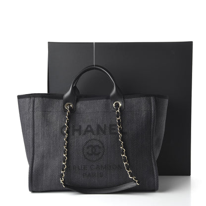 Chanel Canvas Medium Deauville Tote Black 12 of 12