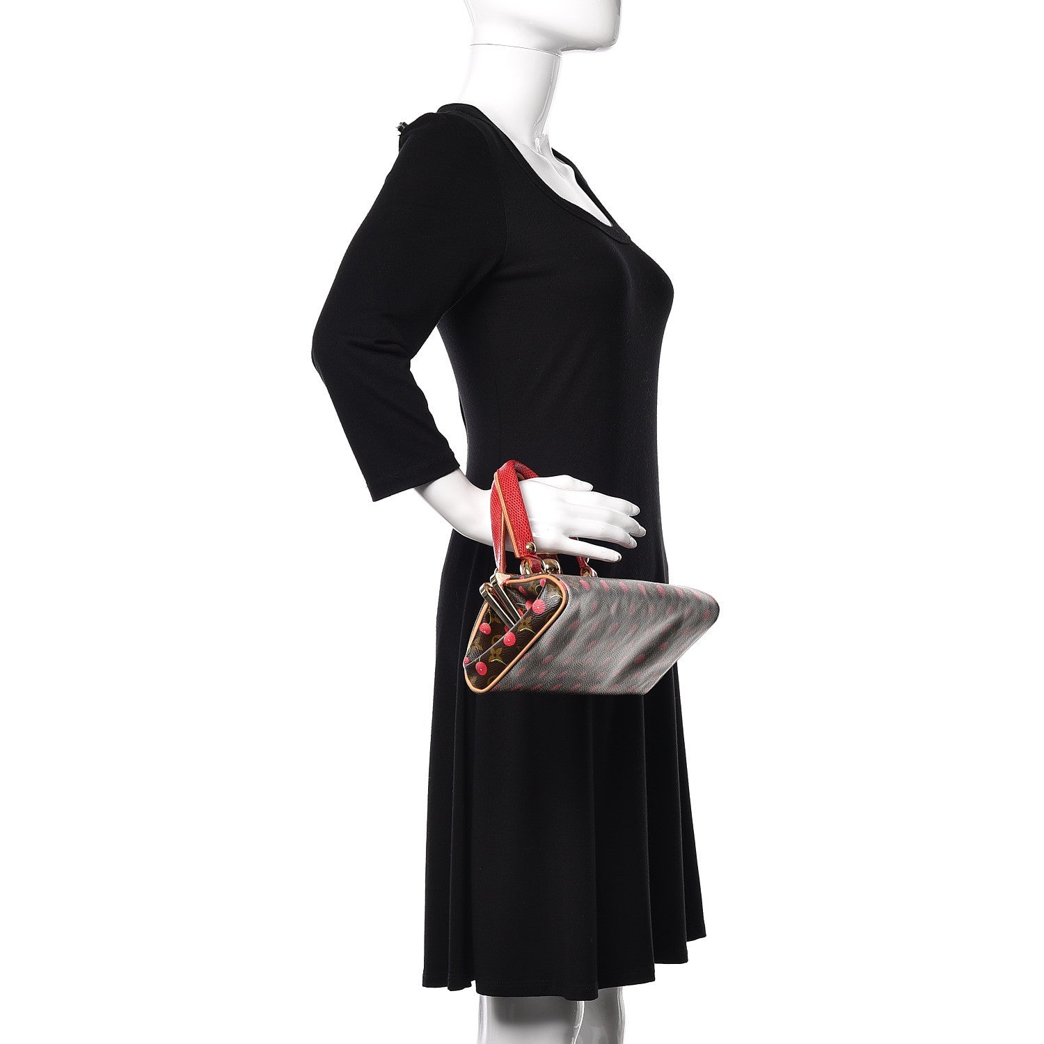 Louis Vuitton Monogram Cerises Lizard Sac Fermoir GM 2 of 14