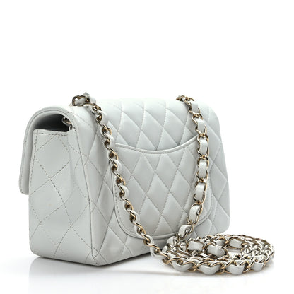 Chanel Lambskin Quilted Mini Rectangular Flap Grey 3 of 9