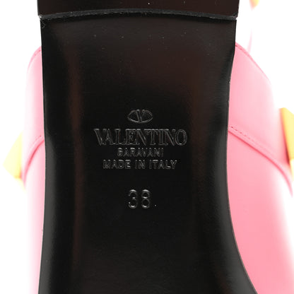 Valentino Garavani Calfskin Roman Stud Ankle Strap Flat Mules 38 Flamingo Pink 8 of 9
