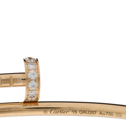 Cartier 18K Yellow Gold Diamond Small Juste Un Clou Bracelet 15 3 of 4