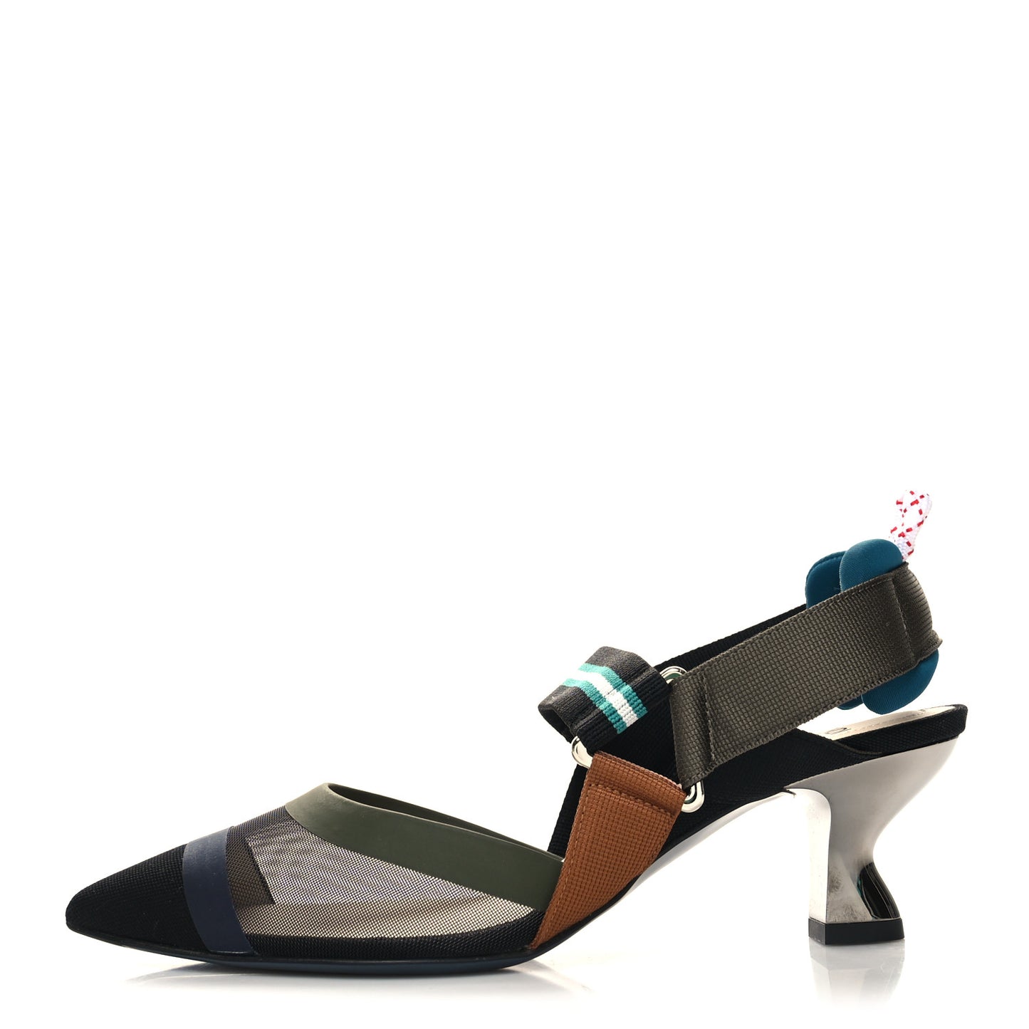Technical Mesh Colibri 85mm Slingback Pumps 35.5 Black Asfalto