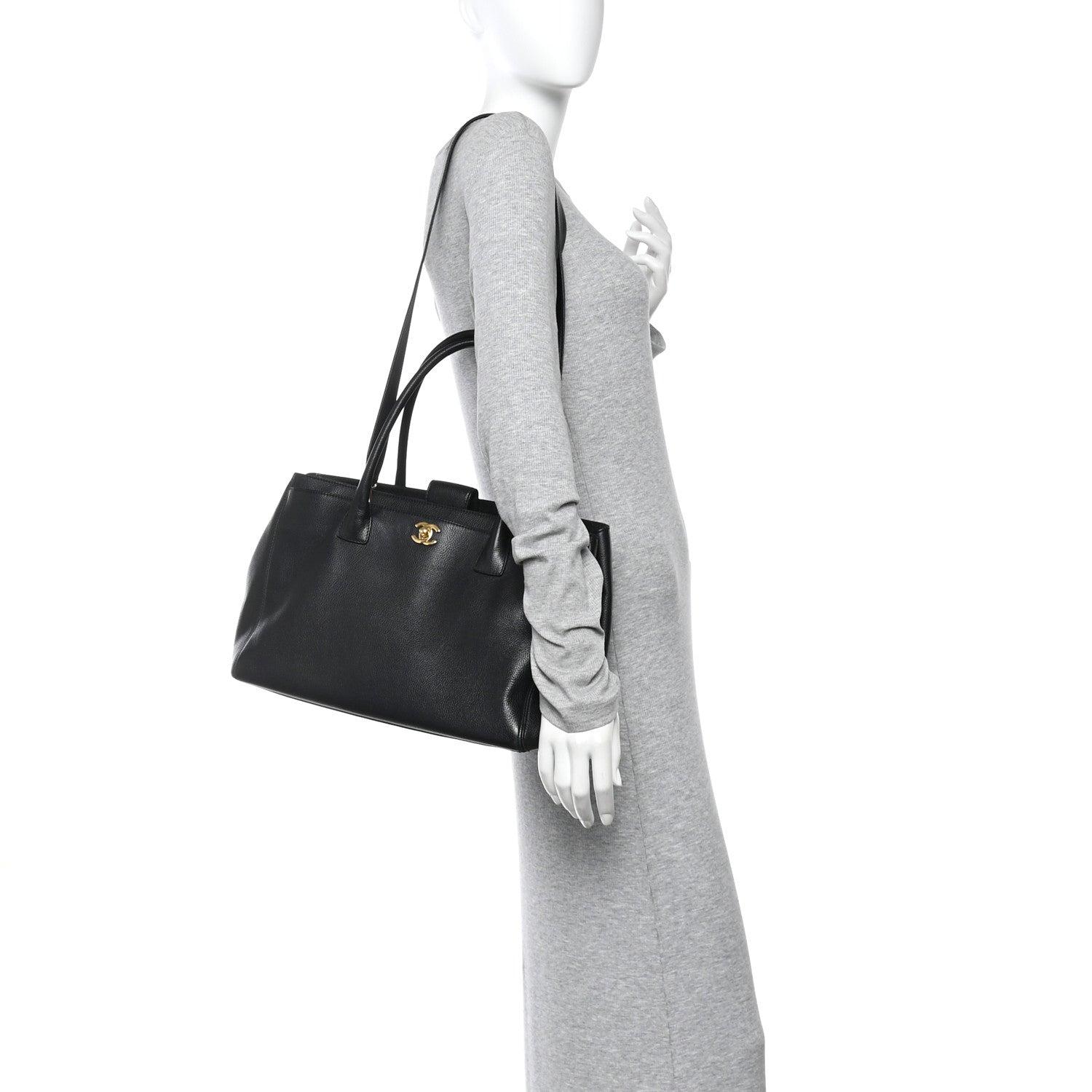 Chanel Calfskin Cerf Executive Shopper Tote Black 3 of 18