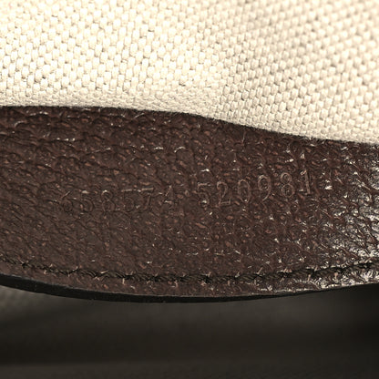 Gucci Monogram Jumbo GG Textured Dollar Calfskin Web Mini Horsebit 1955 Shoulder Bag Camel Ebony New Acero 7 of 10