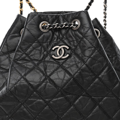 Chanel Aged Calfskin Quilted Gabrielle Backpack Black 8 of 11