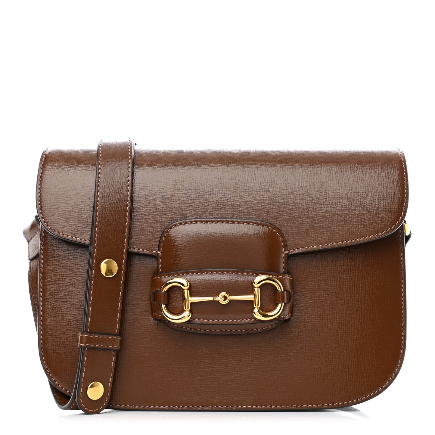 Azalea Calfskin Horsebit 1955 Shoulder Bag Brown Sugar