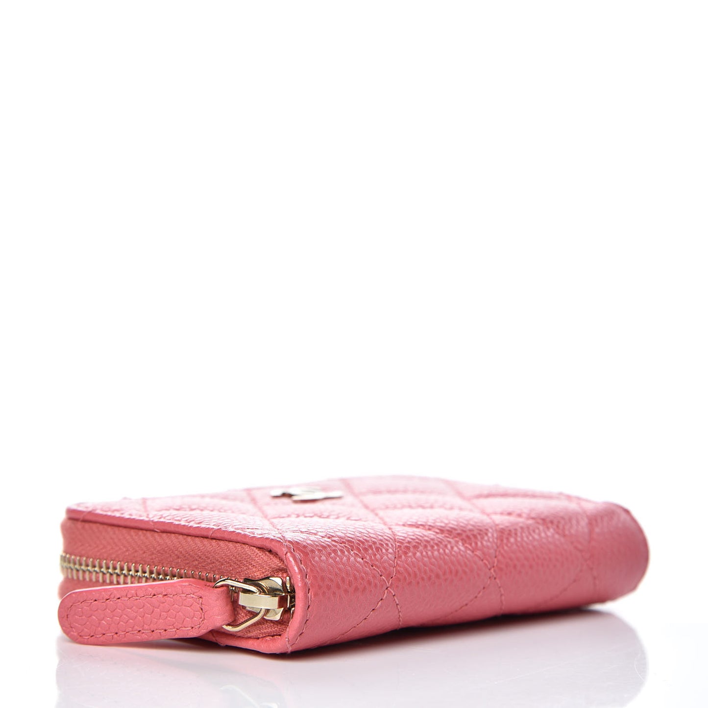 Caviar Quilted Zip Coin Purse Dark Pink