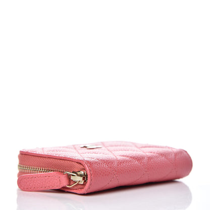 Chanel Caviar Quilted Zip Coin Purse Dark Pink 4 of 7