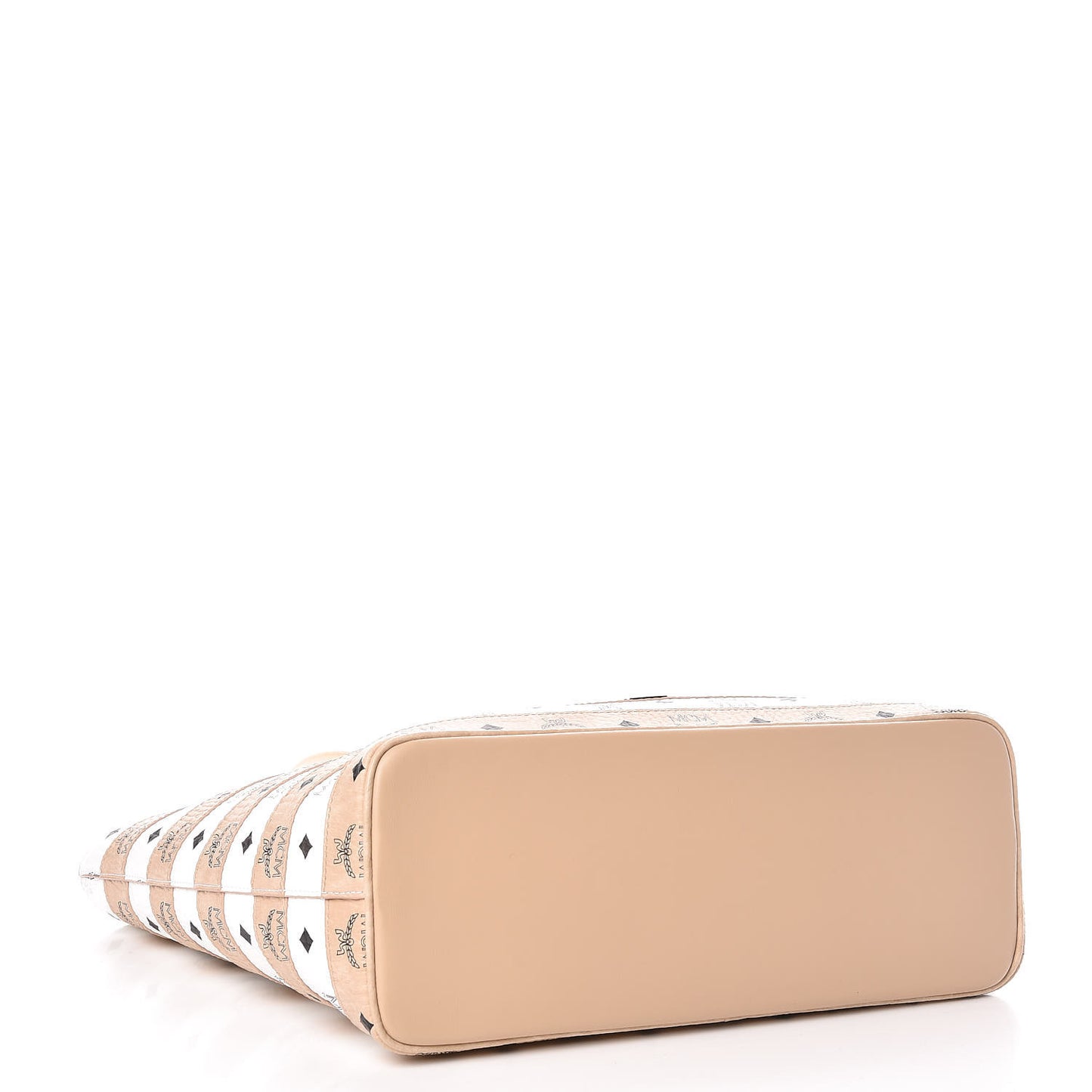 Visetos Striped Medium Anya Shopper Tote White Beige