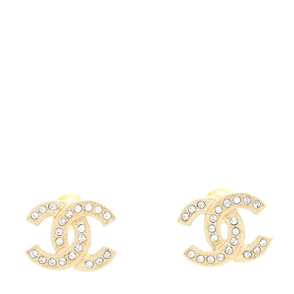 Chanel Crystal CC Earrings Gold 1 of 4