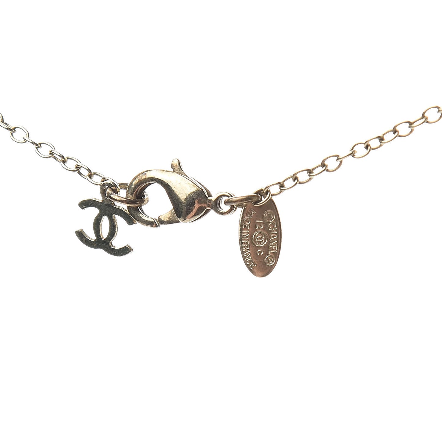 Enamel CC Baroque Necklace Black Gold