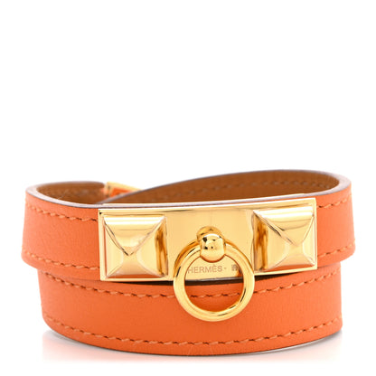 Hermes Swift Rivale Double Tour Bracelet T1 Orange 1 of 5