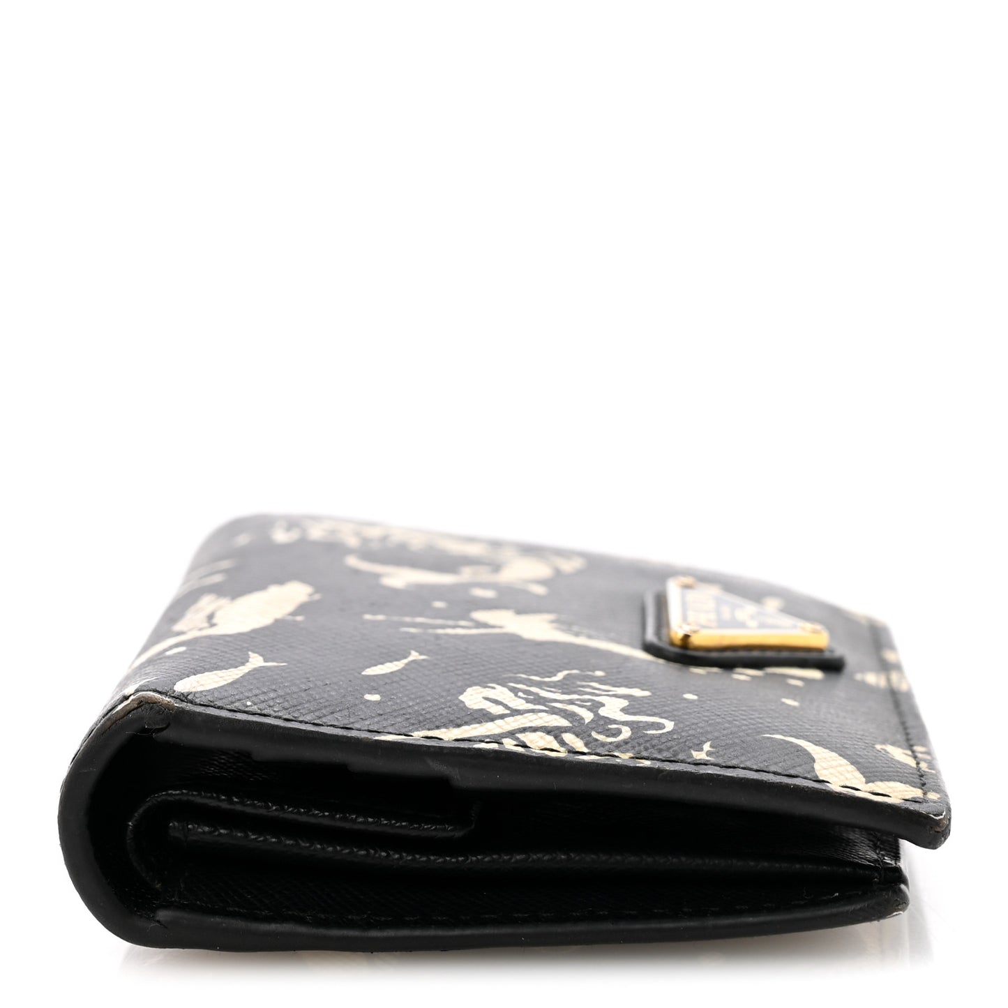 Saffiano Mermaid Print Card Holder Black