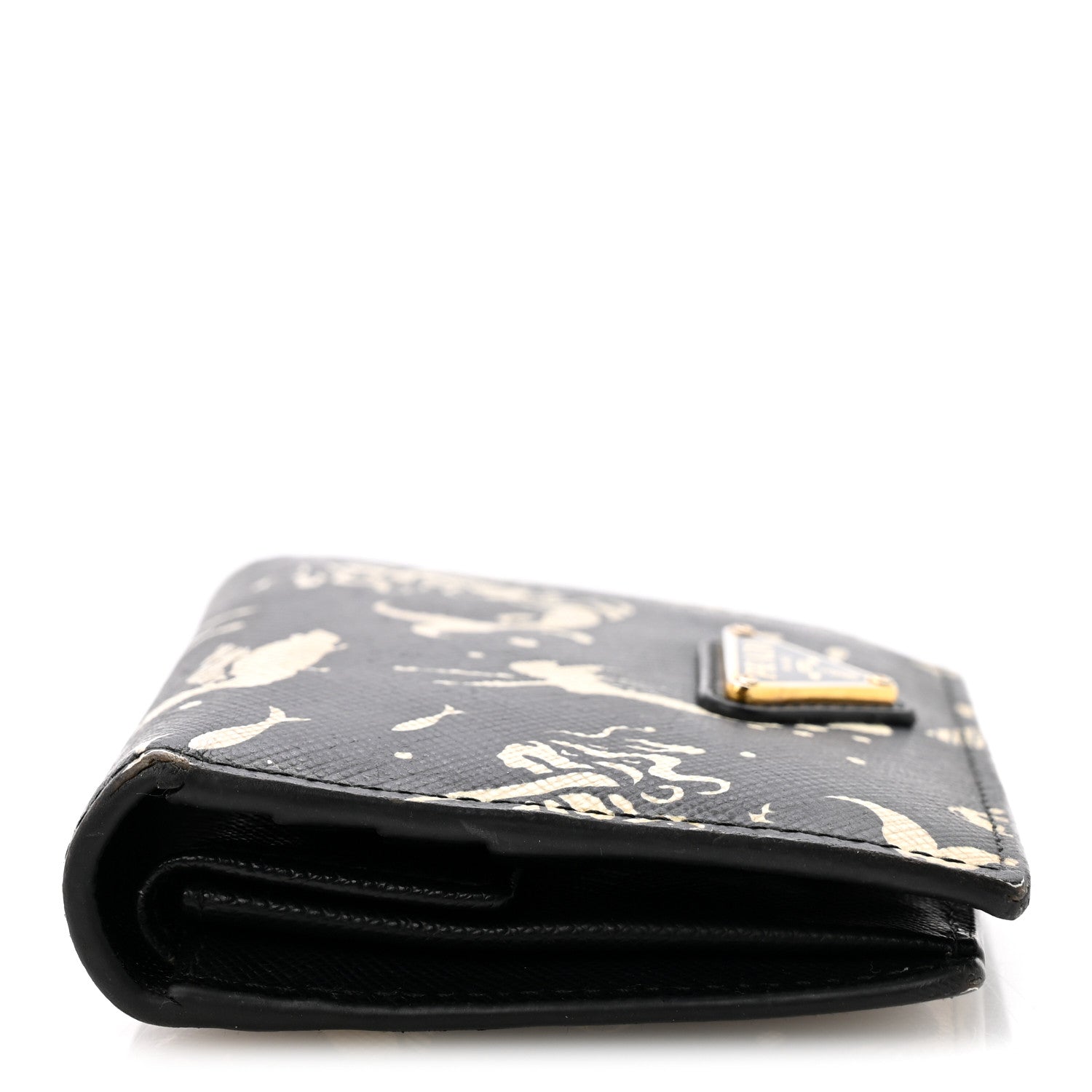 Prada Saffiano Mermaid Print Card Holder Black 10 of 11